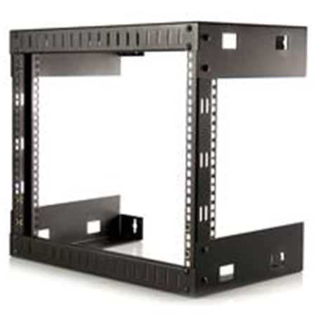 Dynamicfunction 12 in. 8U Open Frame Wall Mount Equipment Rack - Black - 12 in. Depth DY3327110